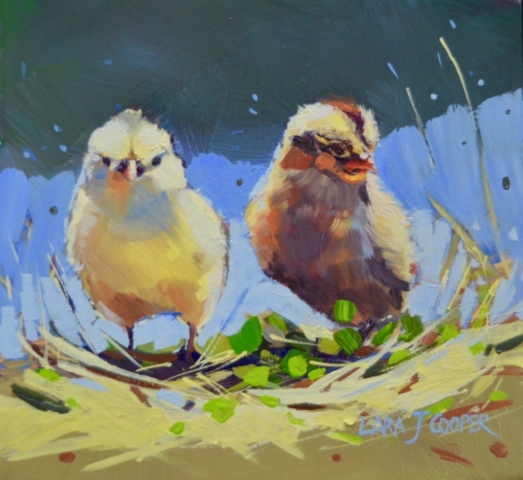 chicks, chickens, yellow, cute, babies, spring, farm, new life, painting, oil painting, australian artist, queensland artist, sunshine coast artist